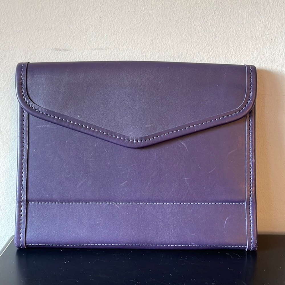 J.W. HULME Purple leather calendar or notepad cover